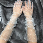Sarung Tangan Renda Polka Dot Women Lace Polka Dot Gloves 8372