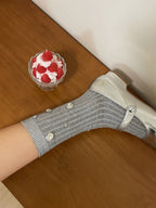 Plain Rhinestone Ribbed Socks 8845