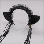 LS Bando Cosplay Lucu Telinga Kucing Renda Tali Rumbai Fashion Lolita All Size 8805 Hiasan Kepala Wanita Cat Ear With Tassel