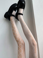 Women's Flower Design Fishnet Stocking 8050