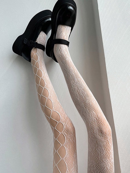 Women's Flower Design Fishnet Stocking 8050