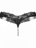 Women's G-string Crotch Thongs Lace Pearl 8777