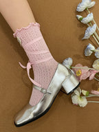 Women Japanese Lolita Tube Mesh Sock Strap 8843