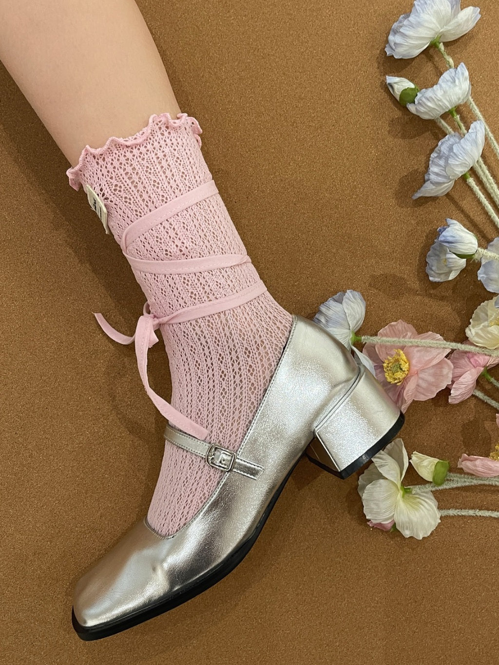 Women Japanese Lolita Tube Mesh Sock Strap 8843
