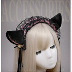 LS Bando Cosplay Lucu Telinga Kucing Renda Tali Rumbai Fashion Lolita All Size 8805 Hiasan Kepala Wanita Cat Ear With Tassel