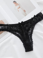 Women's Low Waist Lace Ribbon Thong Trousers 8813 (M/L)