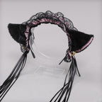 LS Bando Cosplay Lucu Telinga Kucing Renda Tali Rumbai Fashion Lolita All Size 8805 Hiasan Kepala Wanita Cat Ear With Tassel