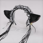 LS Bando Cosplay Lucu Telinga Kucing Renda Tali Rumbai Fashion Lolita All Size 8805 Hiasan Kepala Wanita Cat Ear With Tassel