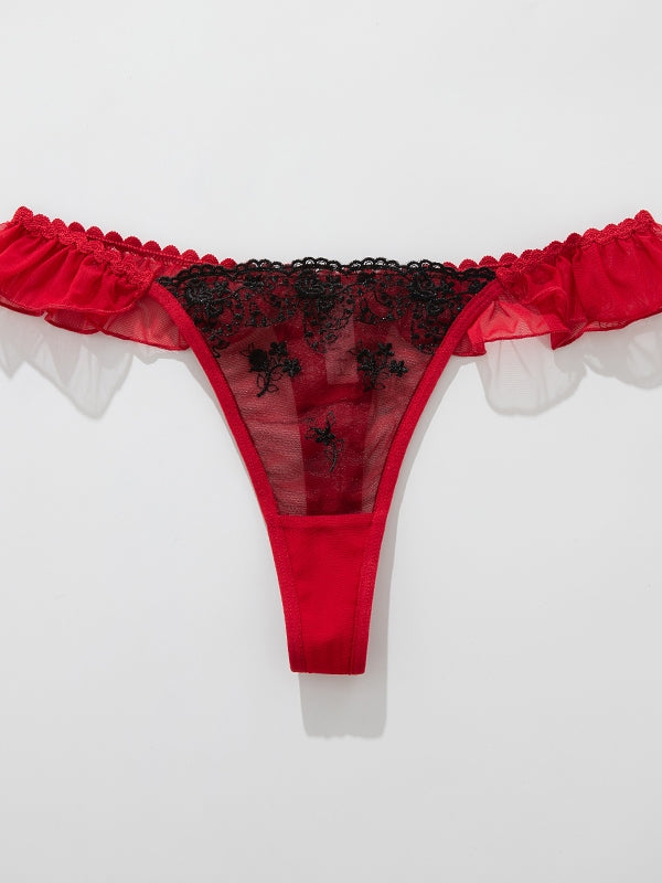 Ruffles Lace Women's G-String Panties 8814 (M/L)