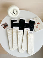 Women's Socks Ruffle Thin Long Stockings 8694