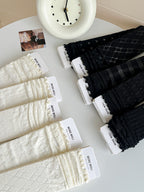 Women's Socks Ruffle Thin Long Stockings 8694