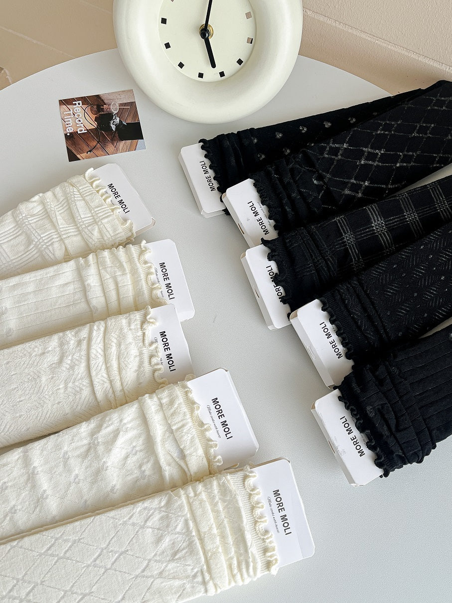 Women's Socks Ruffle Thin Long Stockings 8694