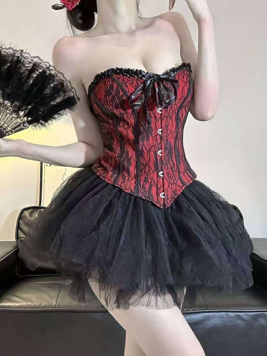 Vintage Court Women's Lace Corset Gothic Bustier 8827