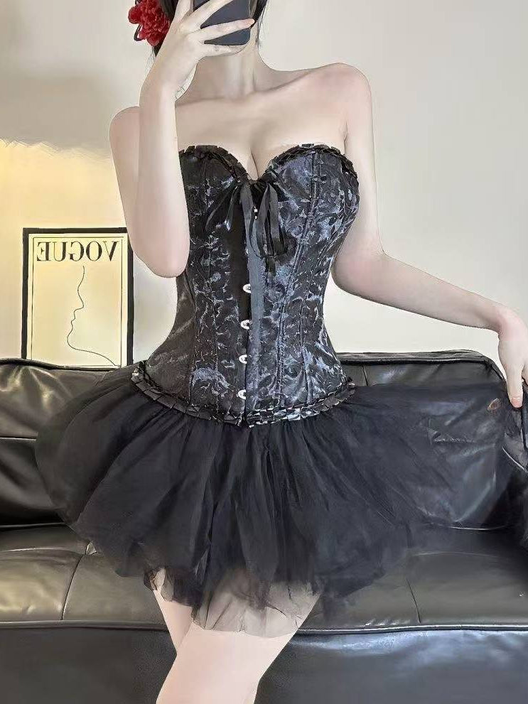 Vintage Court Women's Lace Corset Gothic Bustier 8827