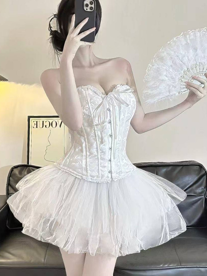 Vintage Court Women's Lace Corset Gothic Bustier 8827