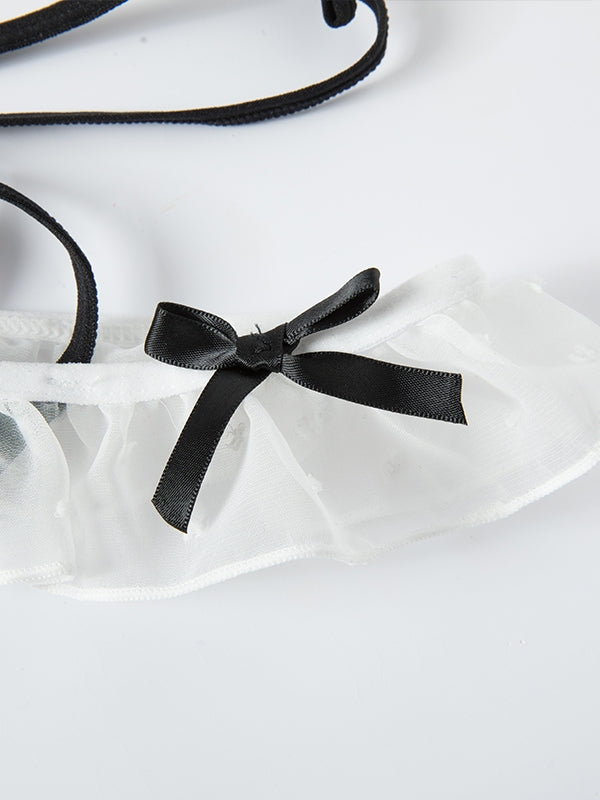 Women's Lolita Lace Bow Cosplay Low Waist Panties 8934 (M/L)