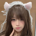 LS Bando Cosplay Lucu Telinga Kucing Renda Tali Rumbai Fashion Lolita All Size 8805 Hiasan Kepala Wanita Cat Ear With Tassel