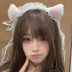 LS Bando Cosplay Lucu Telinga Kucing Renda Tali Rumbai Fashion Lolita All Size 8805 Hiasan Kepala Wanita Cat Ear With Tassel