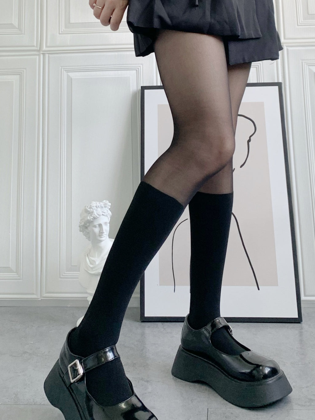 LS Stocking Kaos kaki Wanita Dewasa Hosidery Polos Panjang All Size 8681 Women Sock Plain Pantyhose Fashion
