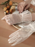 Women's Thin Net Gloves Short Full Finger 8931