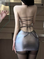 Women's Sparkly Dress Mini Sleeveless Bodycon 8667