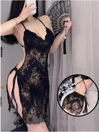 Women Elegant Lingerie Backless Lace Babydoll P081