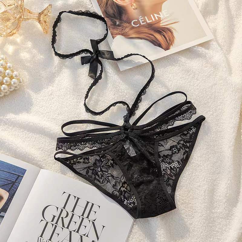 Women's Lace Thong Hollow Cut Halterneck Style L002 (M/L)