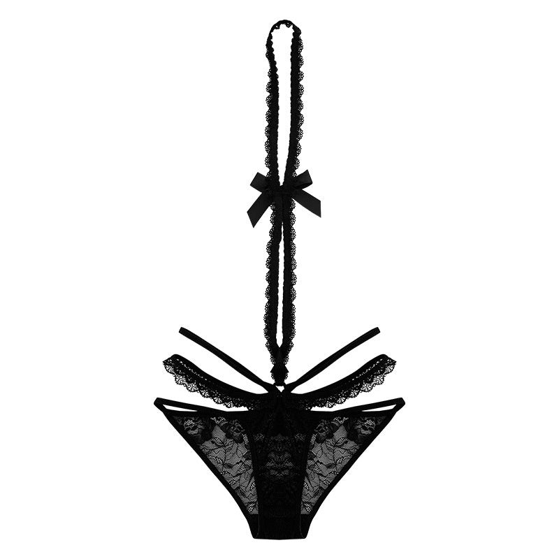 Women's Lace Thong Hollow Cut Halterneck Style L002 (M/L)