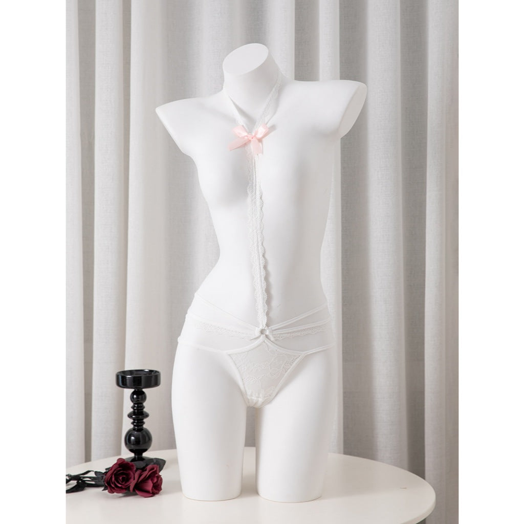 Women's Lace Thong Hollow Cut Halterneck Style L002 (M/L)