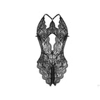 Women See Through Bodysuit Lace Lingerie V Deep Neck L050